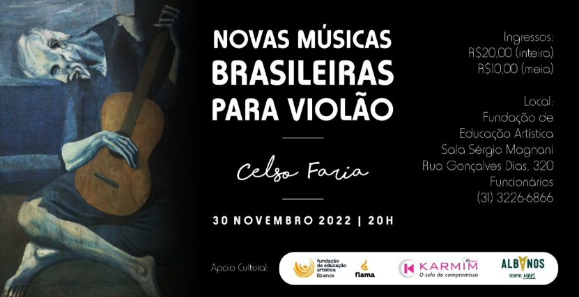 Recital de Violão: "Novas músicas Brasileiras para violão" com Celso Faria